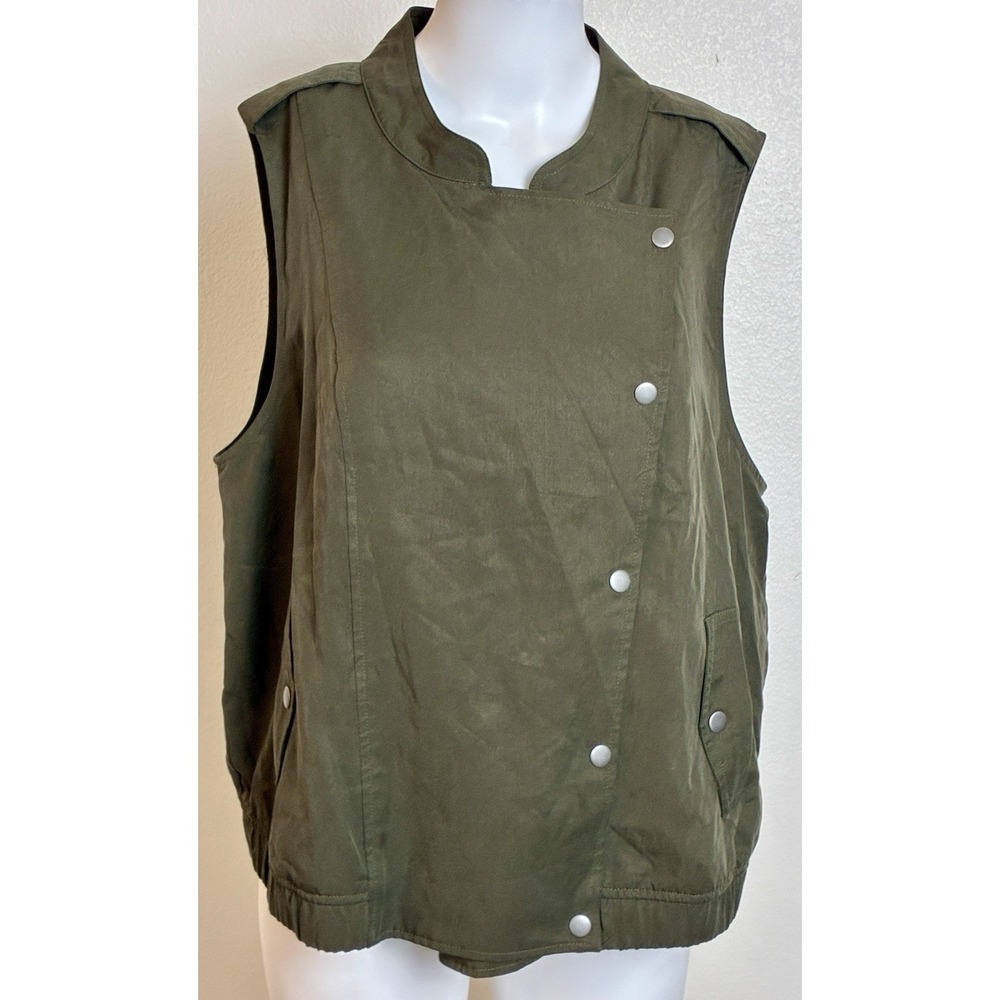 NWT Juicy Couture Gorpcore Vest Womens XL Green‎ Asymmetric Jacket Grunge Street